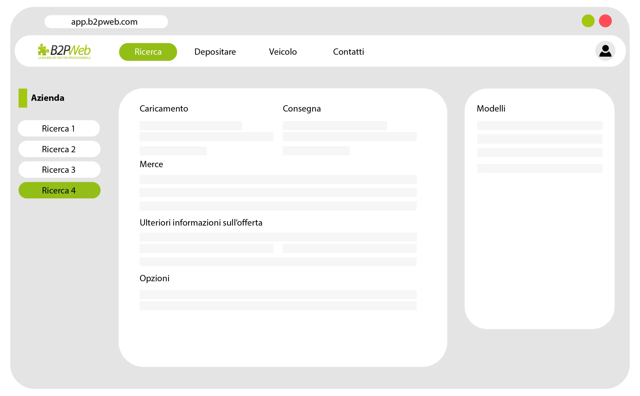Registrazione borsa carichi per Spedizionieri B2PWeb Italia by Resta Italia